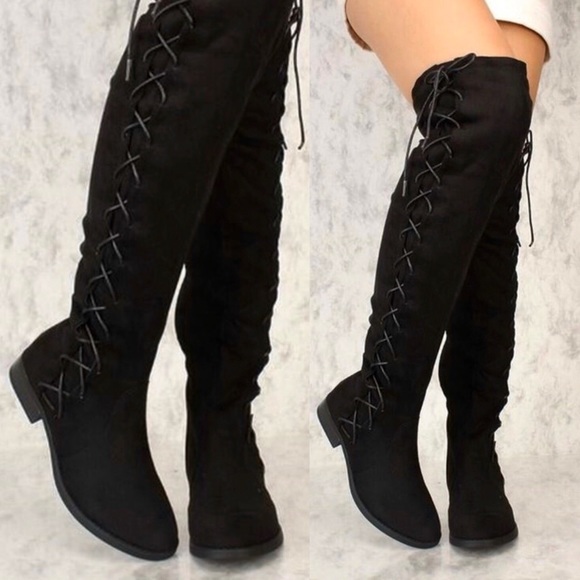 ‼️LAST SIZE 10‼️Black suede over the knee boots - Picture 4 of 5